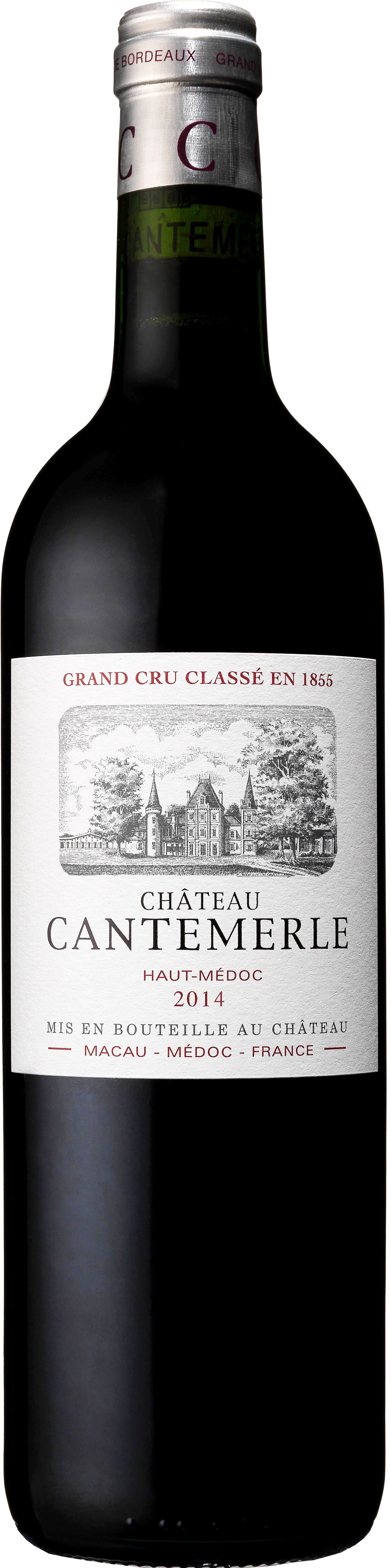 Chateau Cantemerle Haut-Médoc 5. Cru Classé 2014 i trækasse wine bottle