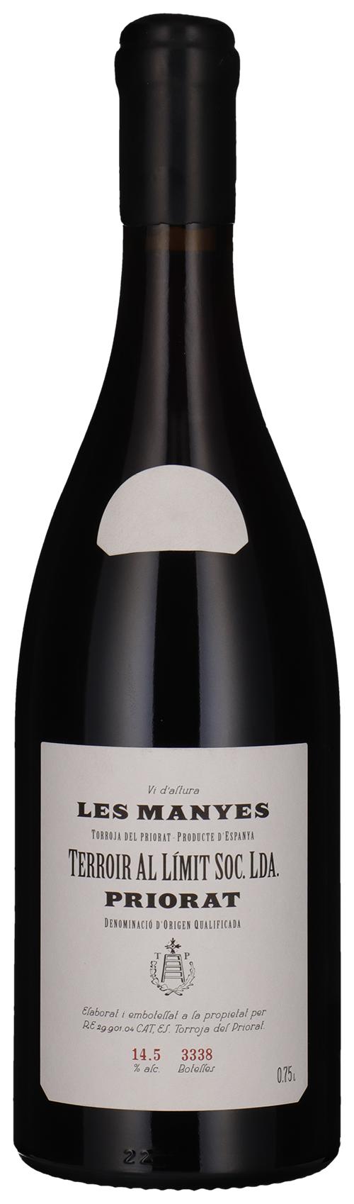 Les Manyes 2019 wine bottle