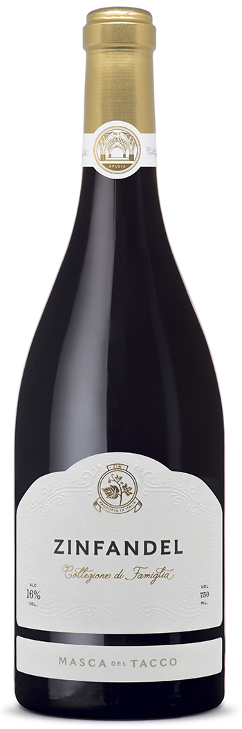 Masca del Tacco Zinfandel Collezione di Famiglia 2020 - White Label wine bottle
