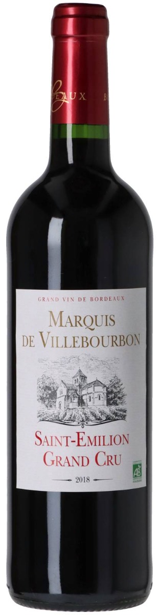 Marquis de Villebourbon Saint-Émilion Grand Cru 2018 ØKO wine bottle