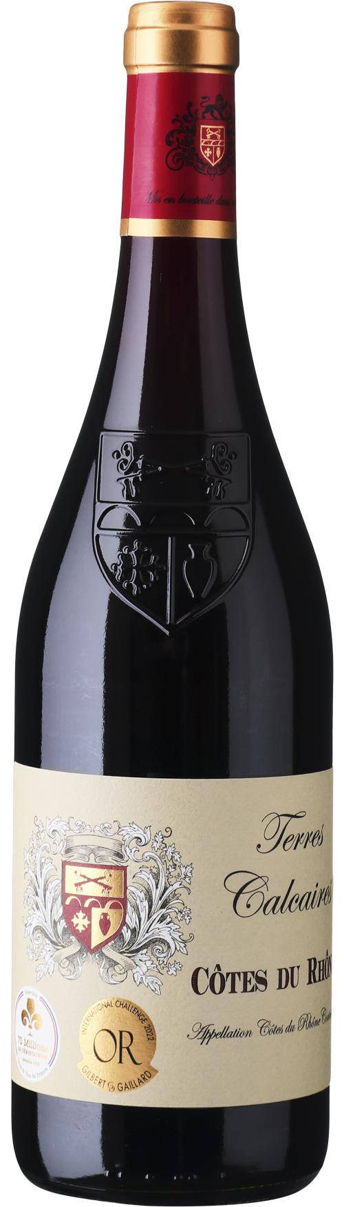 Terres Calcaires Côtes du Rhône AOP wine bottle
