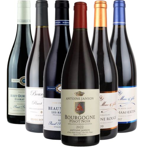 Smagekasse - Rød Bourgogne 6 flasker wine bottle