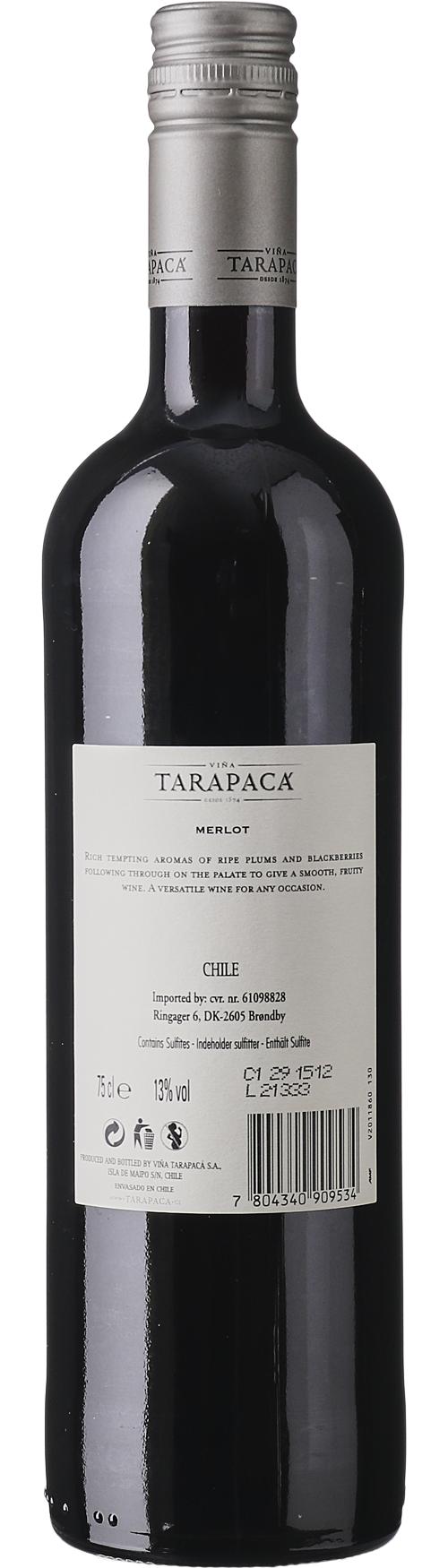 Viña Tarapacá Merlot wine bottle
