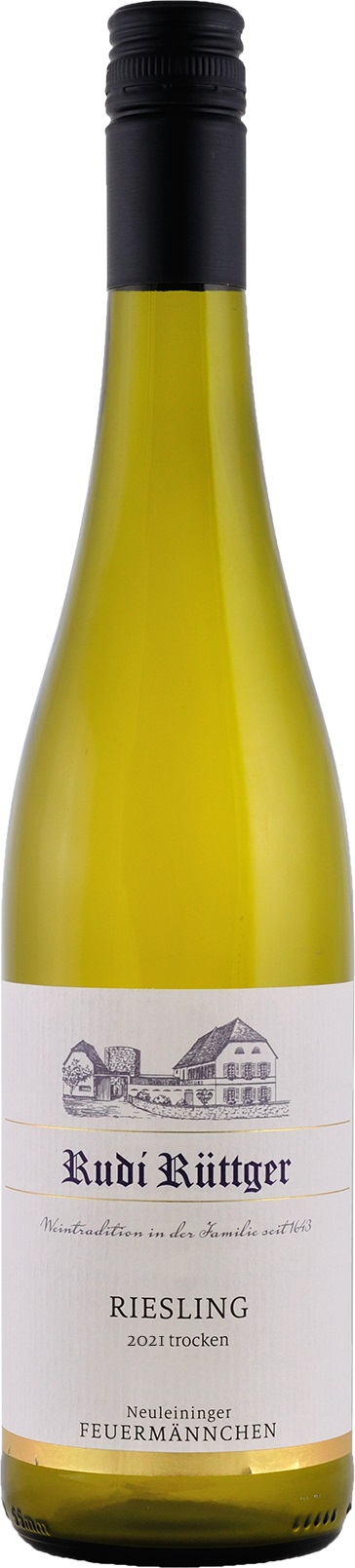 Rudi Rüttger Neuleininger Feuermännchen Riesling trocken Pfalz 2021 wine bottle