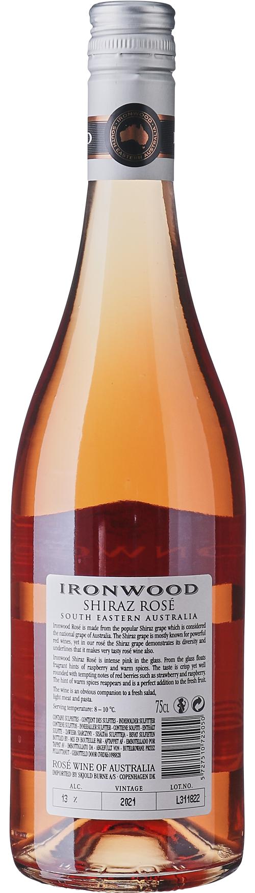 Ironwood Shiraz Rosé wine bottle