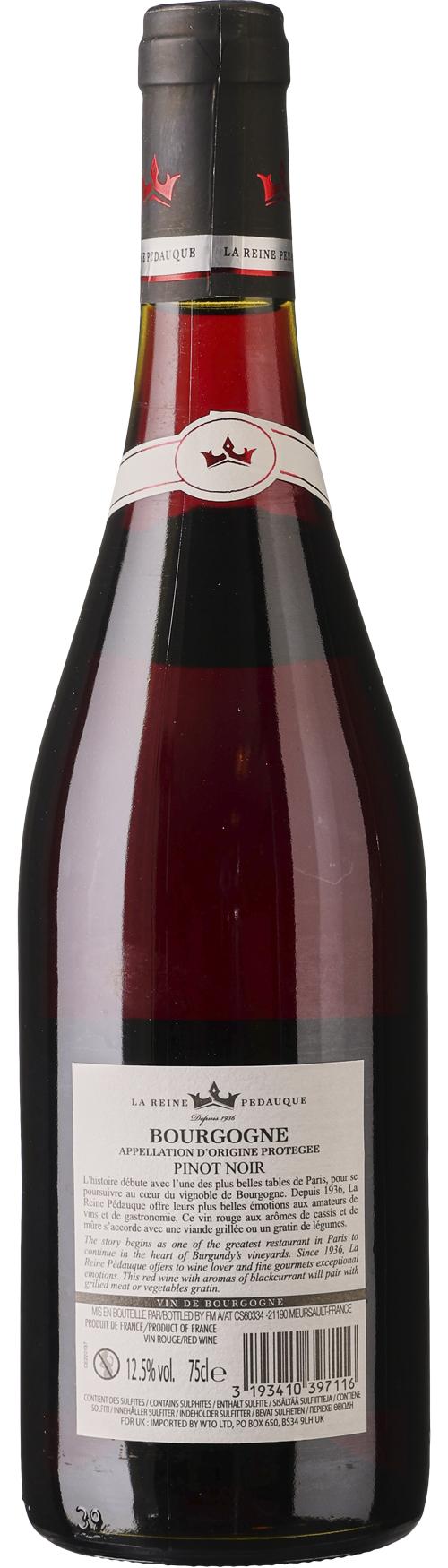 La Reine Pedauque Bourgogne AOP Pinot Noir wine bottle