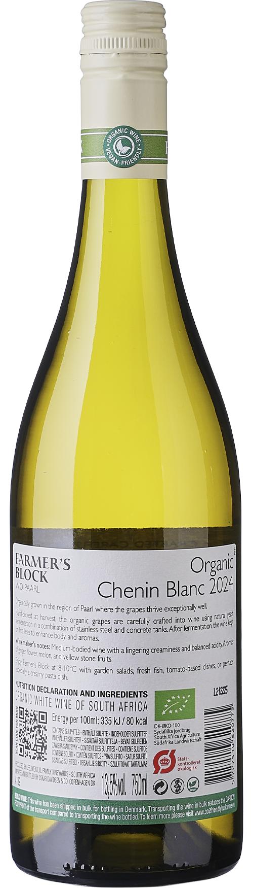 Farmer's Block Chenin-Viognier wine bottle