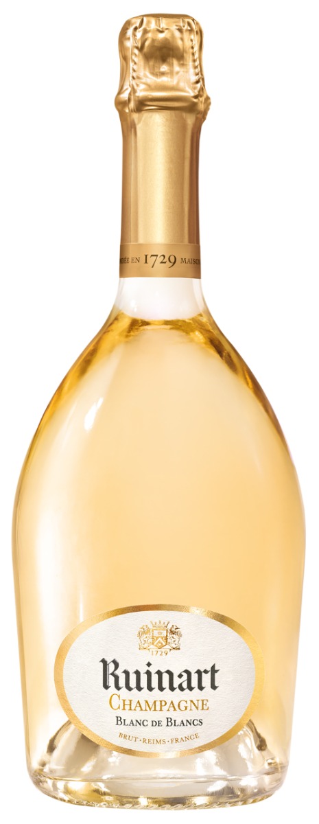 Ruinart Champagne Blanc de Blancs wine bottle