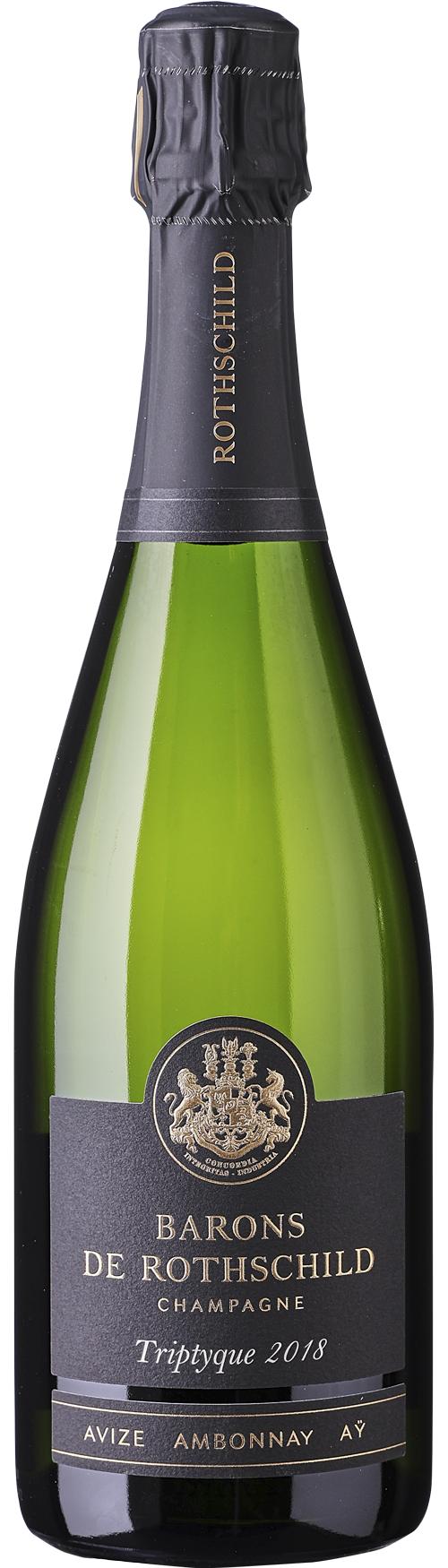 Champagne Barons de Rothschild Triptyque Avize, Ambonnay, Ay wine bottle