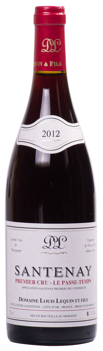 Domaine Louis Lequin et Fils Santenay Premier Cru Le Passe-Temps 2012 wine bottle