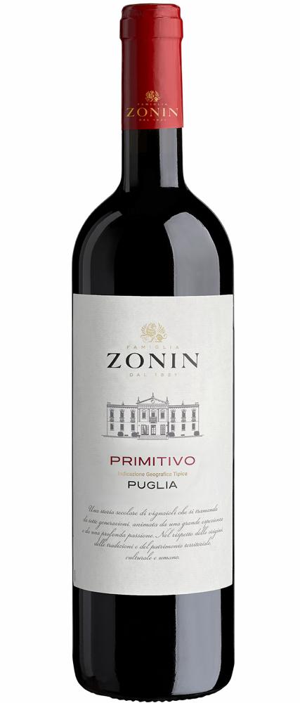 2025 Zonin Primitivo Puglia IGT Classici wine bottle