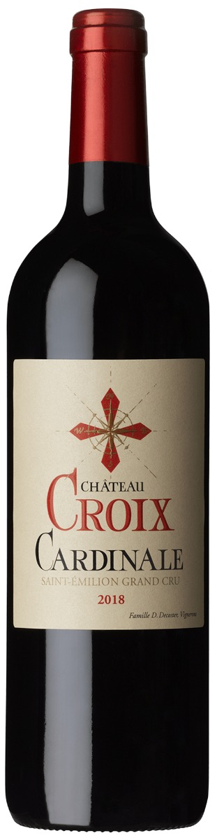 Chateau Croix Cardinale Saint-Emilion Grand Cru 2018 i trækasse wine bottle