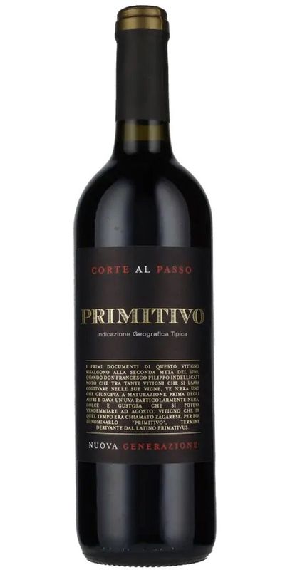 Corte al Passo, Primitivo Nuova Generazione Puglia 2021 wine bottle