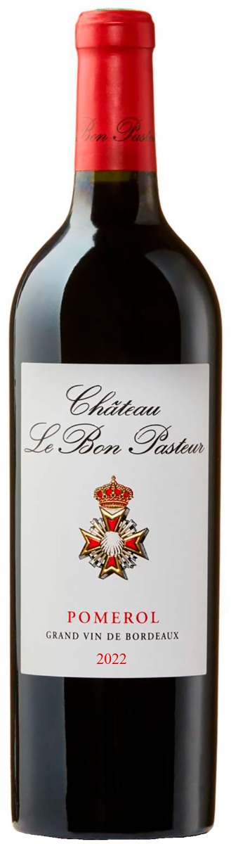 Chateau Le Bon Pasteur Pomerol 2022 i trækasse wine bottle