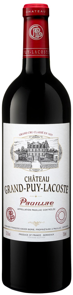 Chateau Grand Puy Lacoste 5. Cru Pauillac 2022 i trækasse wine bottle