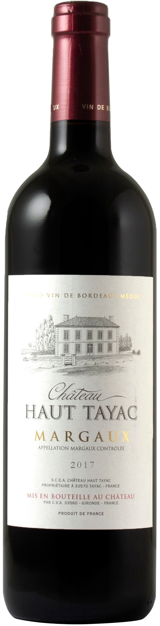 Chateau Haut Tayac Margaux 2017 i trækasse wine bottle