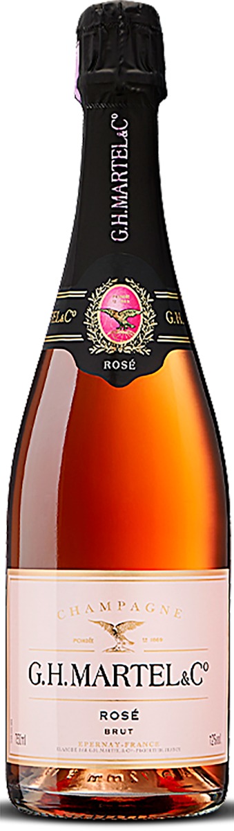 G.H. Martel Champagne Rose Brut wine bottle