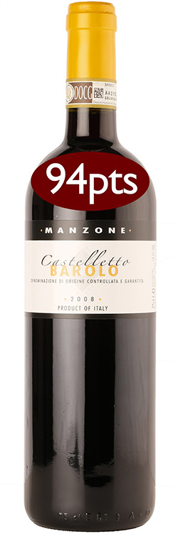 Manzone Barolo DOCG Castelletto 2008 wine bottle