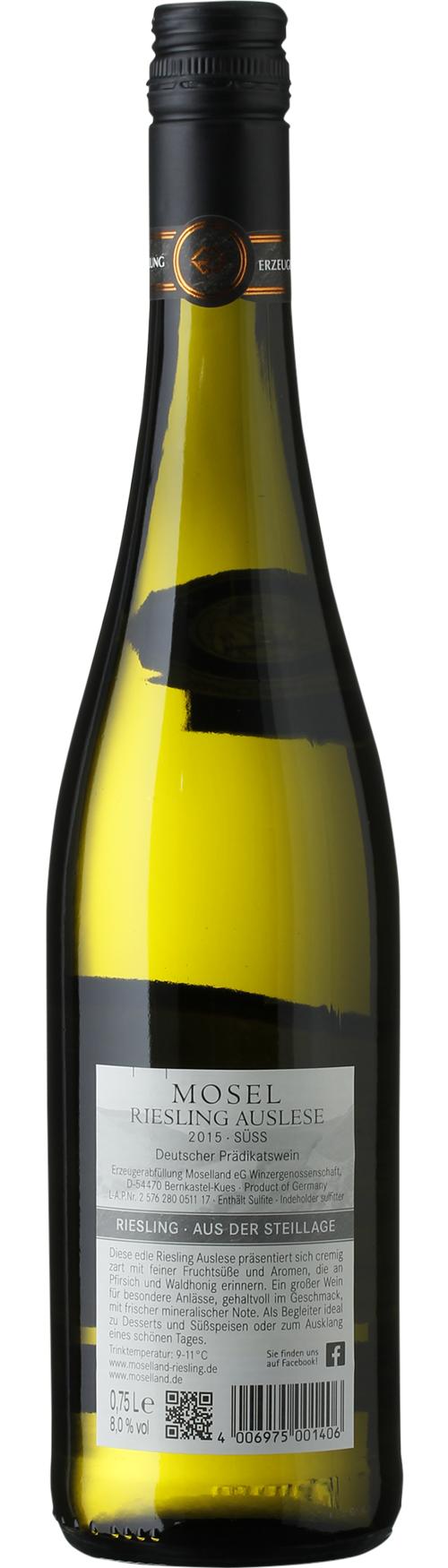 Moselland Riesling Auslese wine bottle