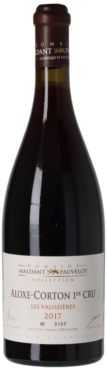 Domaine Maldant-Pauvelot Aloxe-Corton 1er Cru Valozieres 2017 i trækasse wine bottle
