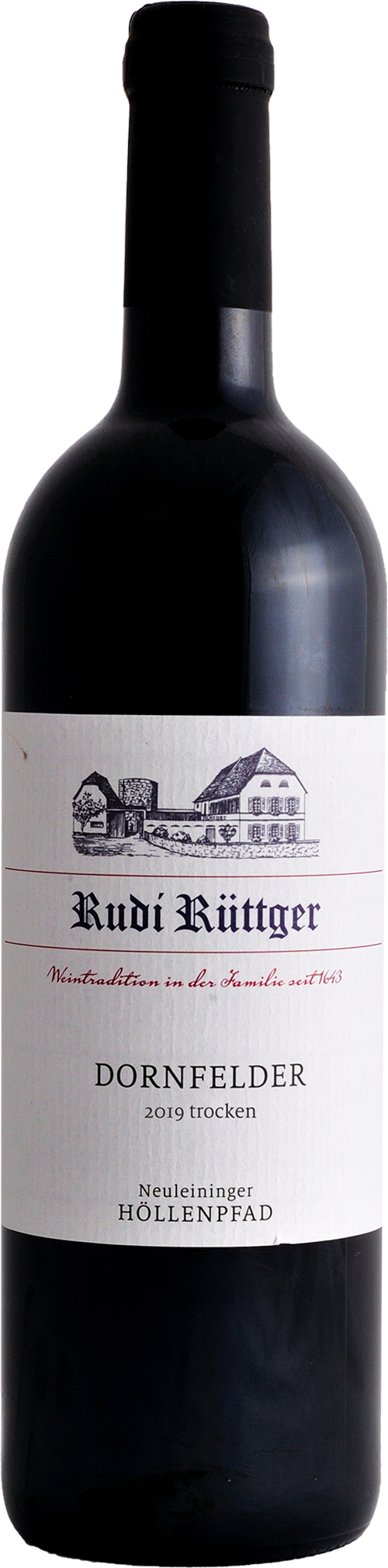Rudi Rüttger Neuleininger Höllenpfad Dornfelder trocken 2019 wine bottle