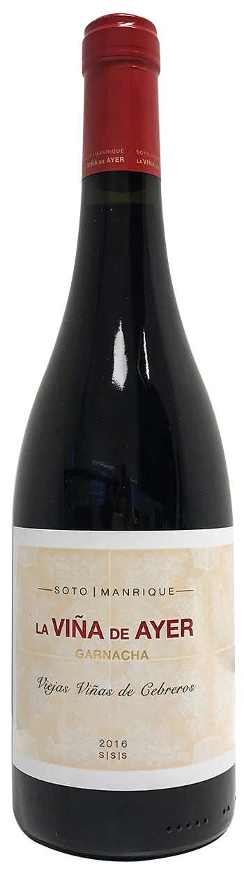 Soto Manrique La Viña de Ayer Garnacha 2016 wine bottle