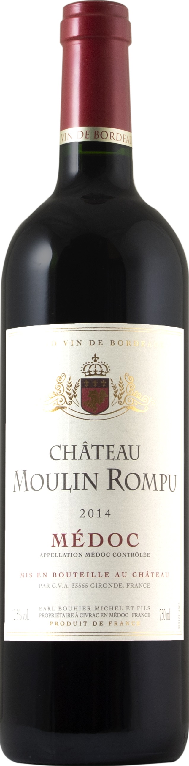 Château Moulin Rompu Médoc 2014 wine bottle