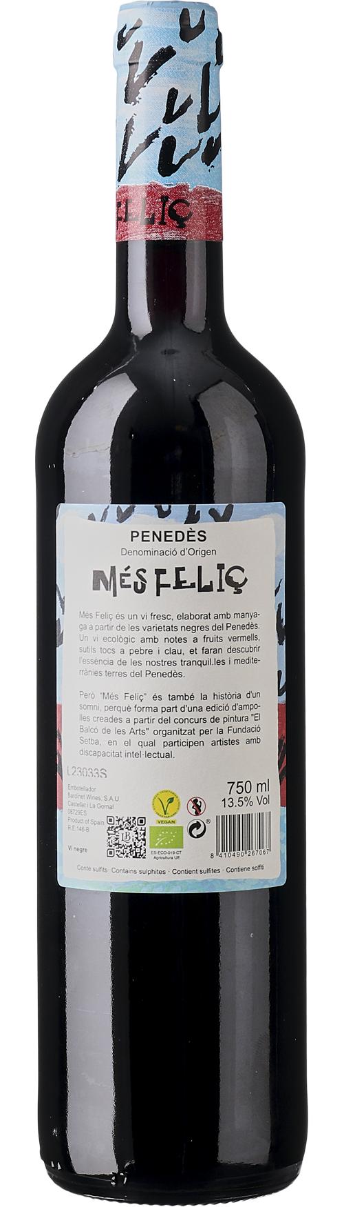 Lacrima Baccus Més Felic wine bottle