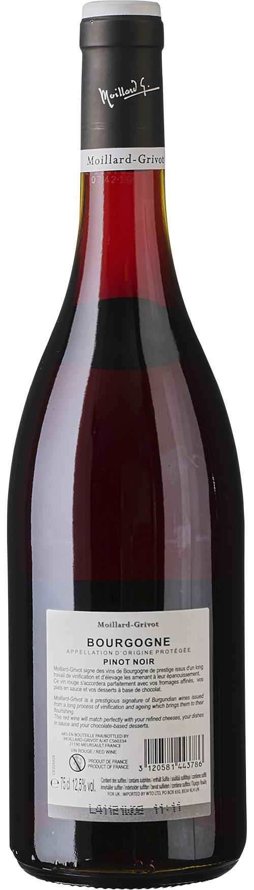 Moillard-Grivot AOP Bourgogne Pinot Noir wine bottle