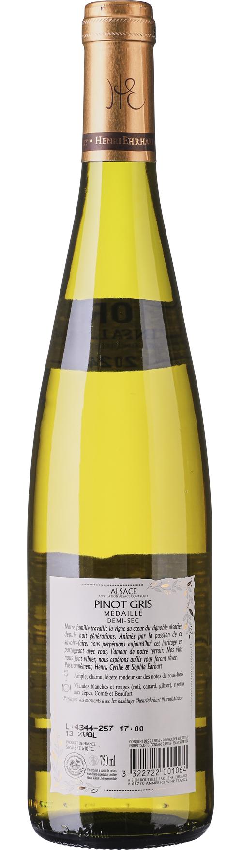 Henri Ehrhart Pinot Gris Medal wine bottle