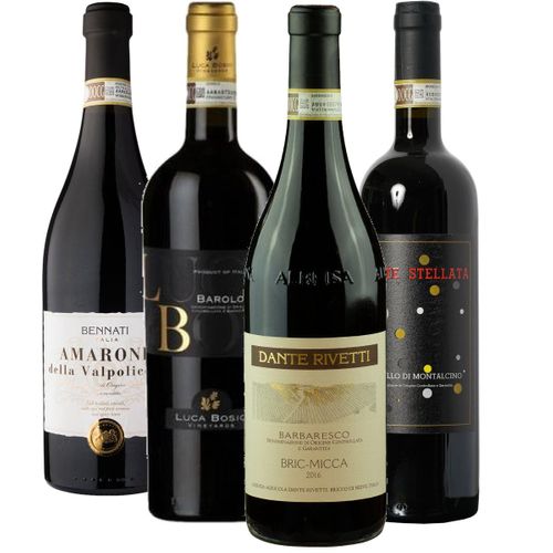 Smagekasse - 4 store italienere wine bottle