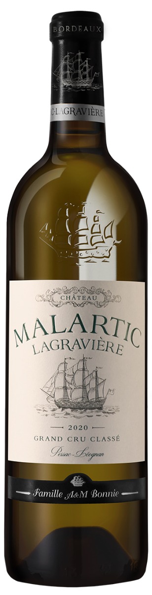 Chateau Malartic Lagraviére Blanc Grand Cru Classé Pessac-Leognan 2020 i trækasse wine bottle