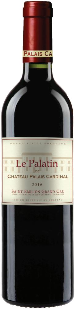 Le Palatin de Chateau Palais Cardinal Saint-Emilion Grand Cru 2016 wine bottle