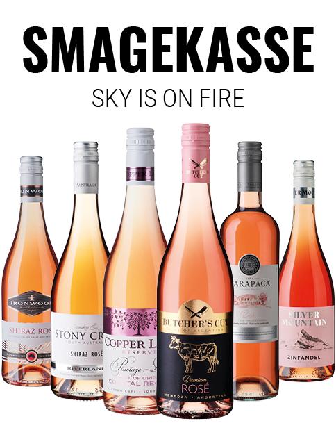 Sky is on fire/Ildrød smageka. wine bottle