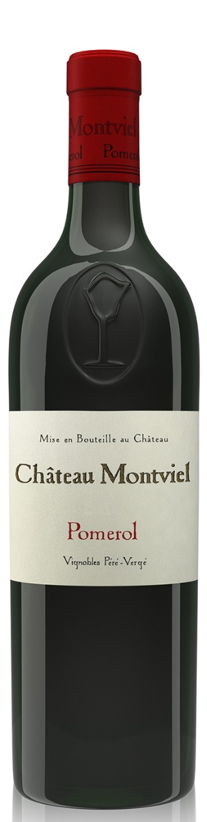 Chateau Montviel Pomerol 2020 i trækasse wine bottle