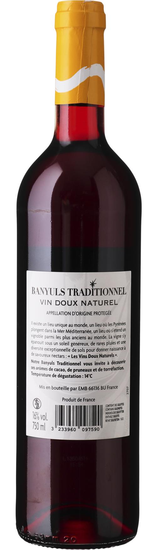 Vignerons Catalans A.O.P. Banyuls Traditionnel Vin Doux Naturel wine bottle