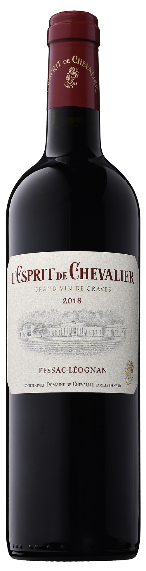 L'Esprit de Chevalier Rouge Pessac-Léognan 2018 wine bottle