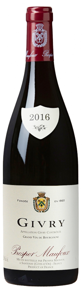 Prosper maufoux Givry Rouge 2016 wine bottle