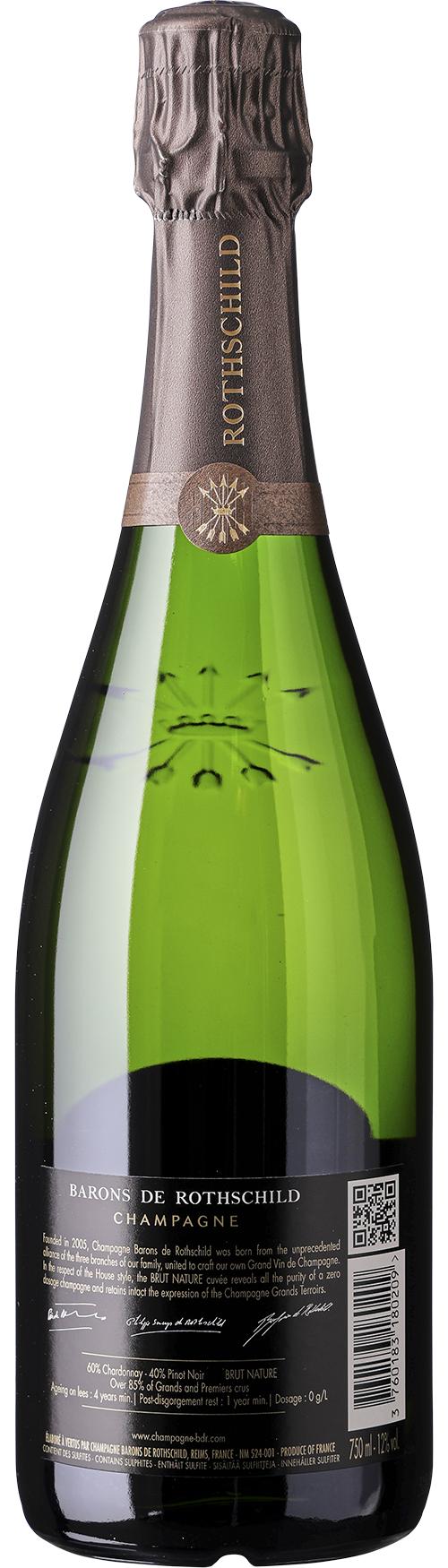 Champagne Barons de Rothschild Brut Nature wine bottle