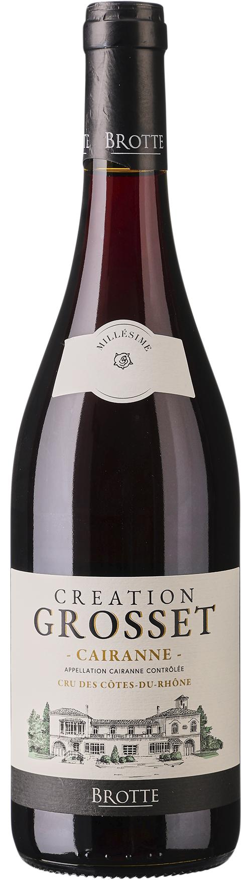 Brotte Cairanne Creation Grosset wine bottle