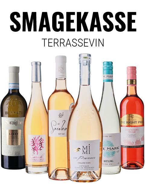 Terrassevin smagekasse hvid og rosé wine bottle