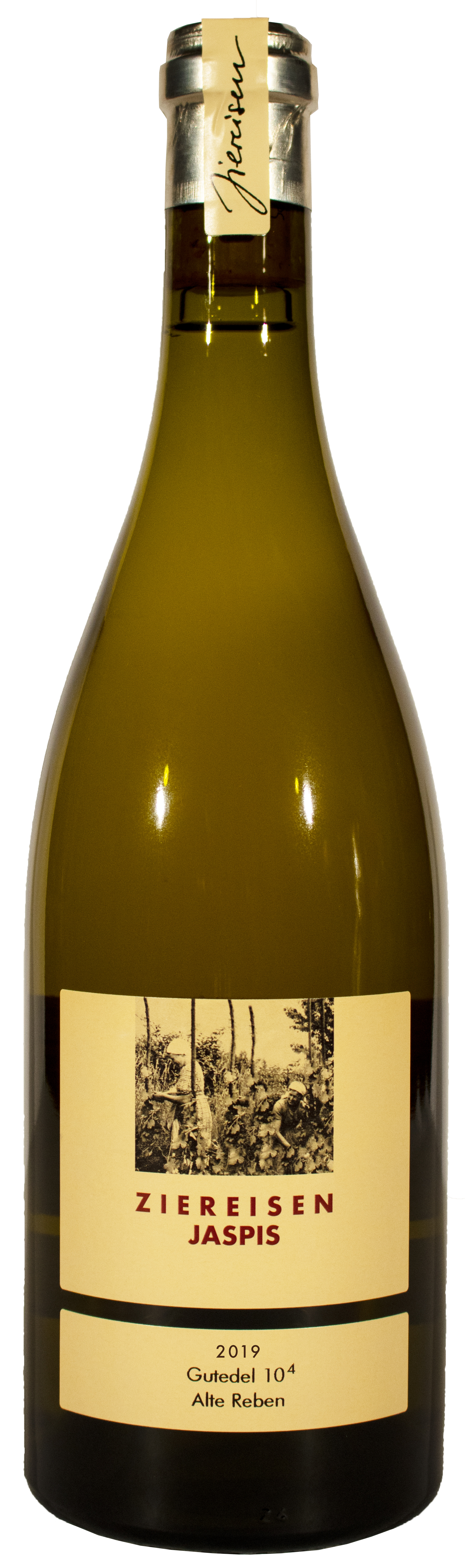 Weingut Ziereisen Jaspis 10-4 Gutedel Alte Reben 2019 i trækasse wine bottle