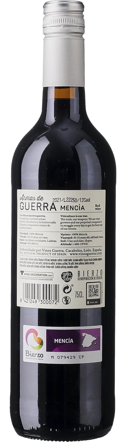 Armas de Guerra Mencía wine bottle
