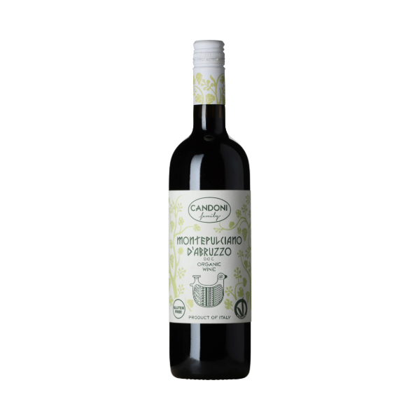 Candoni Montepuliciano d'Abruzzo Organic wine bottle