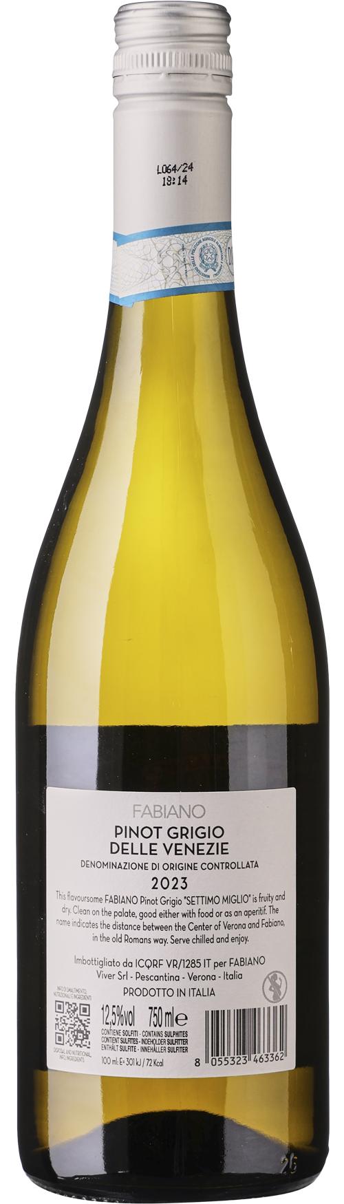 Fabiano Settimo Miglio DOC Pinot Grigio wine bottle