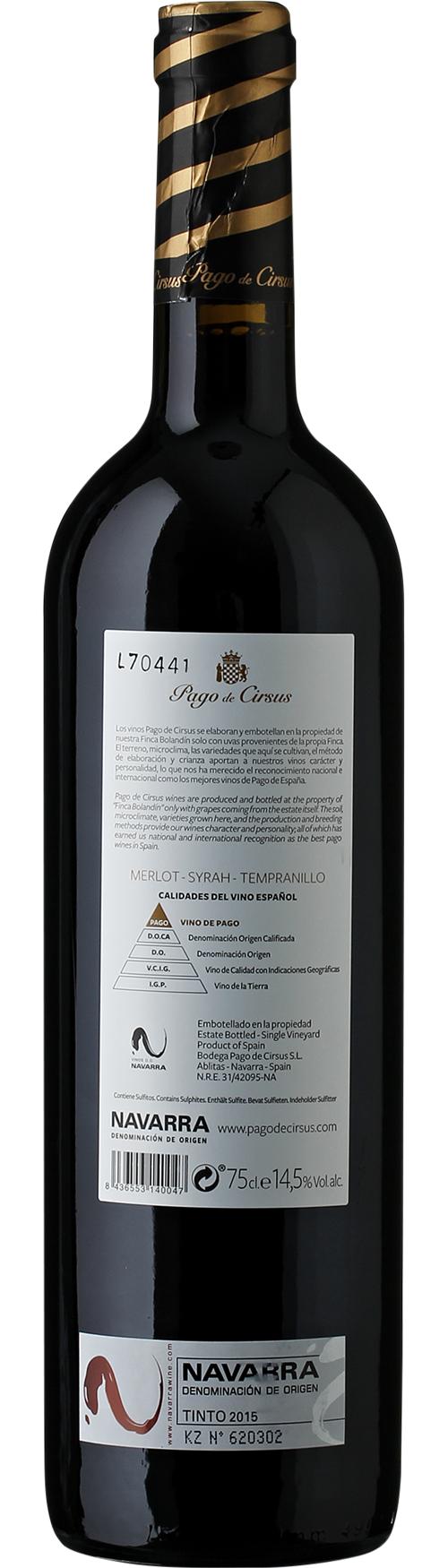 Pago de Cirsus Oak Aged Single Vineyard wine bottle