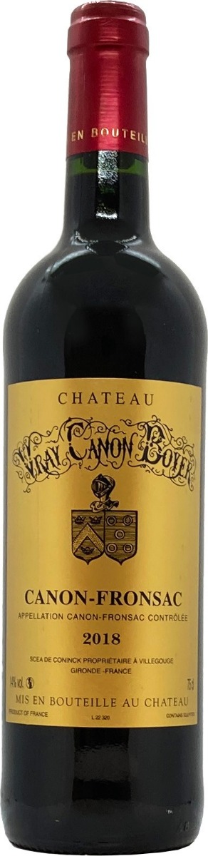 Chateau Vray Canon Boyer Canon-Fronsac 2018 wine bottle