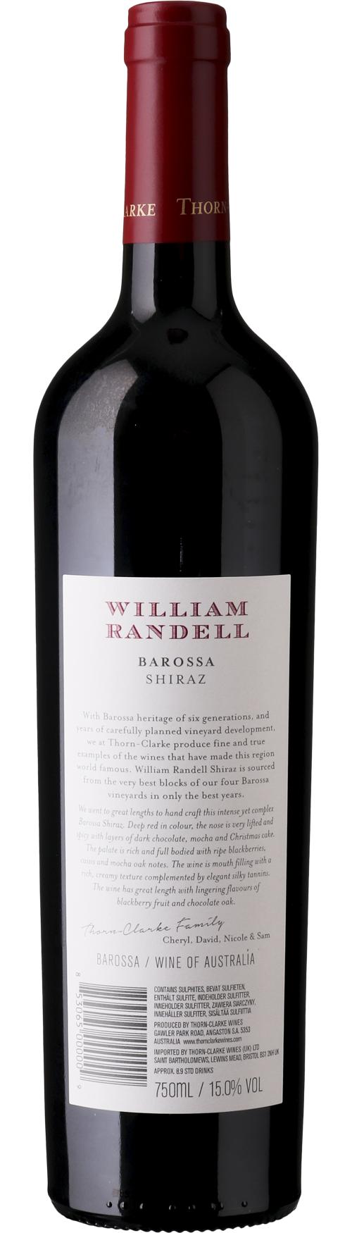 Thorn-Clarke William Randell Barossa Shiraz wine bottle