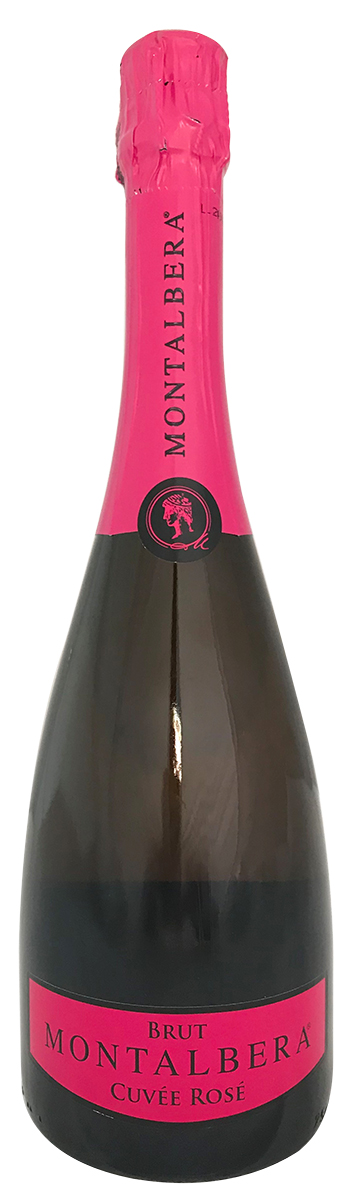 Montalbera Cuveé Rose Brut wine bottle