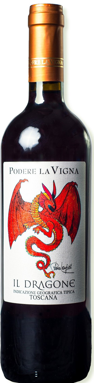Podere La Vigna Il Dragone Toscana IGT 2018 wine bottle